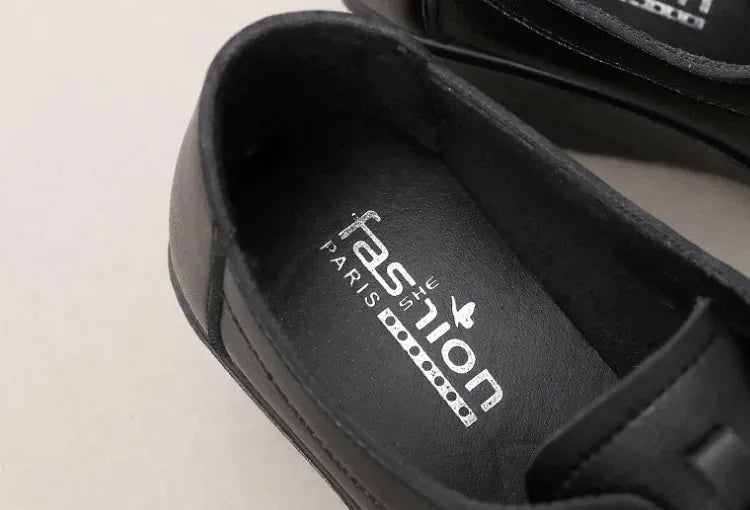Women's Genuine Leather Comfort Wedge Shoes – Adjustable Velcro Strap & Arch Support