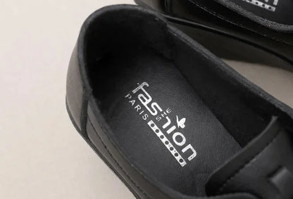 Women's Genuine Leather Comfort Wedge Shoes – Adjustable Velcro Strap & Arch Support